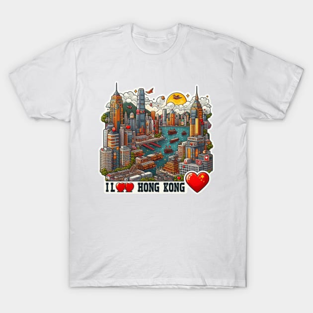 I Love Hong Kong T-Shirt by BukovskyART